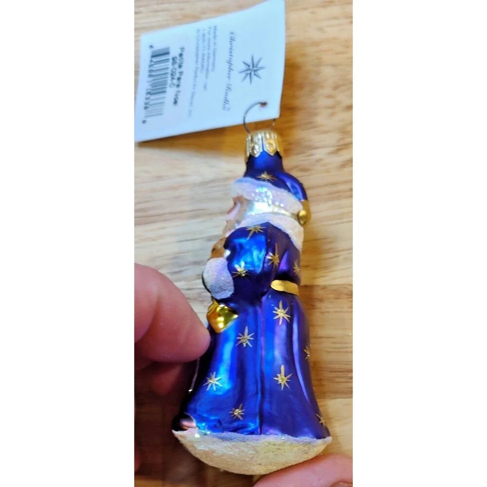 1998 CHRISTOPHER RADKO Petite Pere Noel Germany Glass Christmas Ornament tag